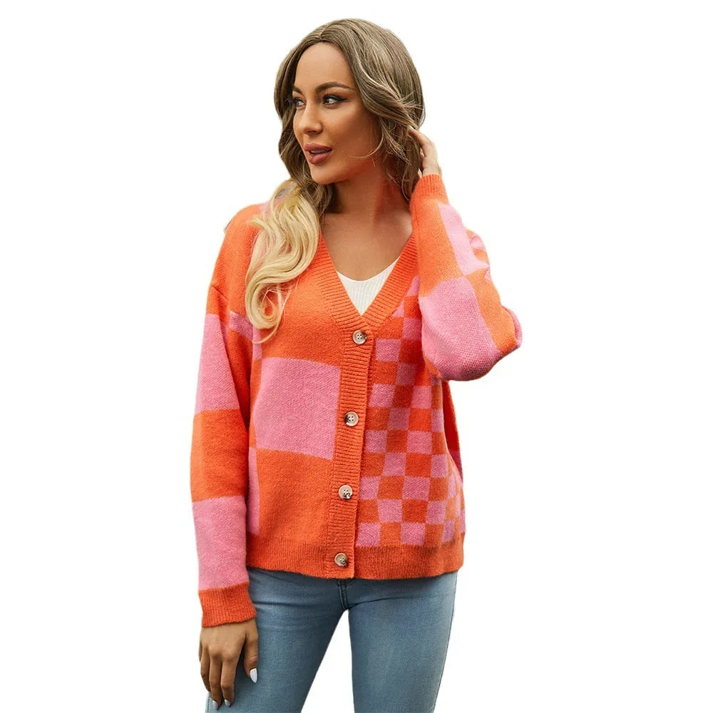 Cozy Plaid Plus Size Knit Sweater