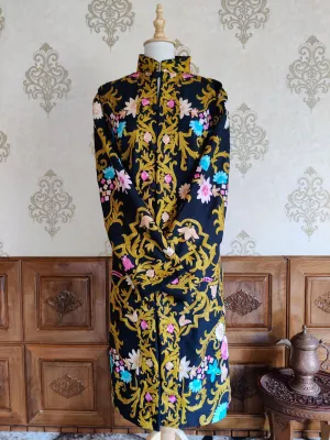 Golden Embroidery: A Stunning Timeless Kashmiri Black Coat