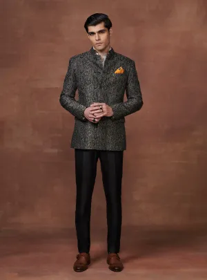 JACQUARD TEXTURED BANDHGALA TIMELESS ELEGANCE