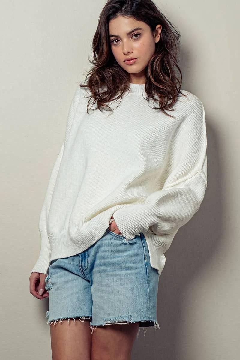 JOANIE OVERSIZED  CREW NECK COZY SWEATER