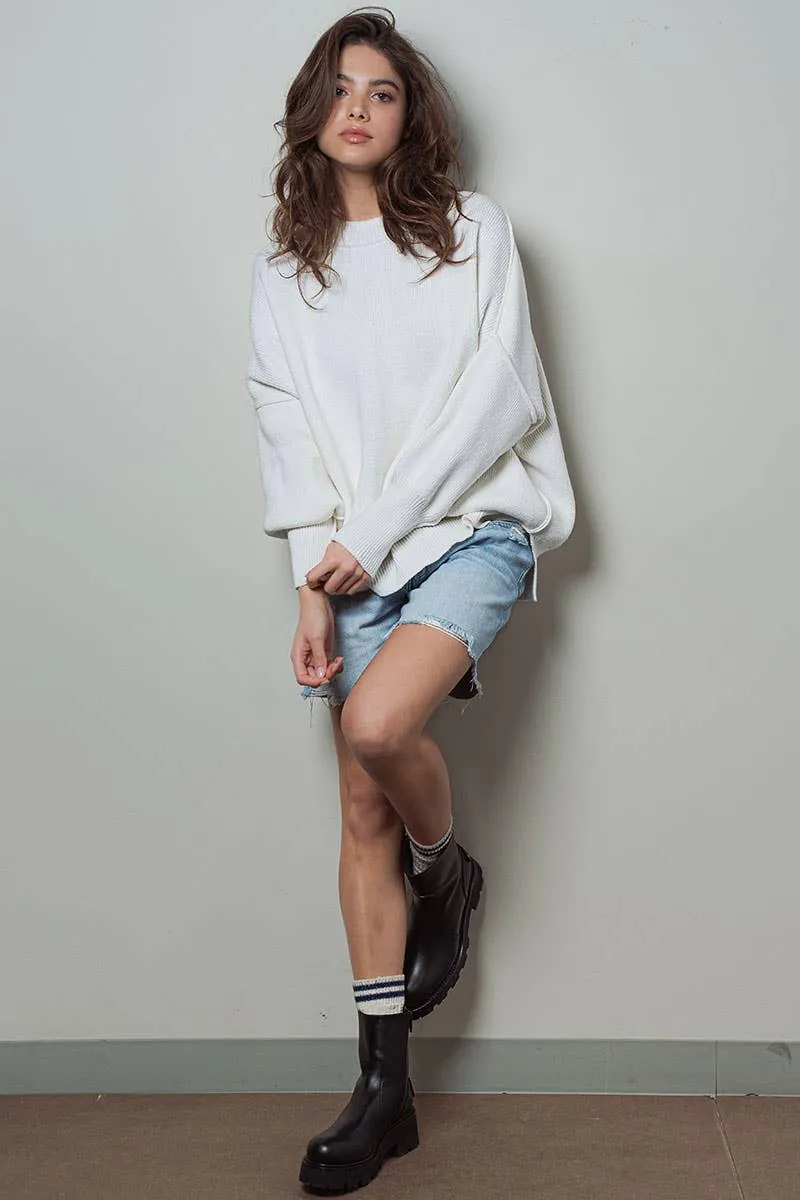 JOANIE OVERSIZED  CREW NECK COZY SWEATER