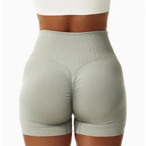 Seamless Sports Shorts V-Waist High Waist Yoga Gym Running Shorts
