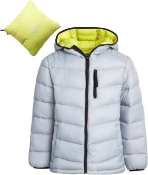 URBAN REPUBLIC Boys Foldable Hooded Jacket  Insulated Weather Resistant Bubble Puffer Windbreaker Coat for Boys Sizes 4-20