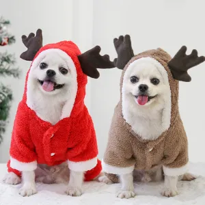 Warm Fleece Christmas Dog Coat