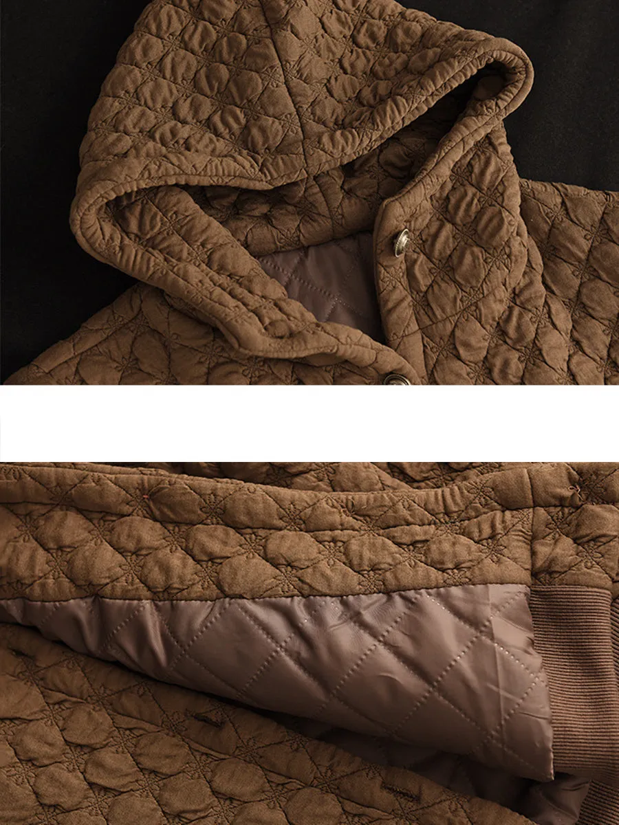 Women Winter Warm Solid Padded Hooded Vest Coat